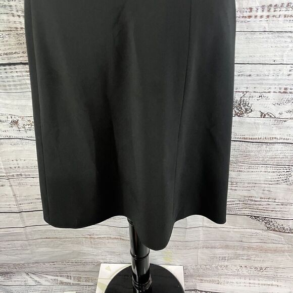 Ann Taylor Skirt size 10 Classic Black Knee High Low Modest Suit Career Church - Picture 5 of 10